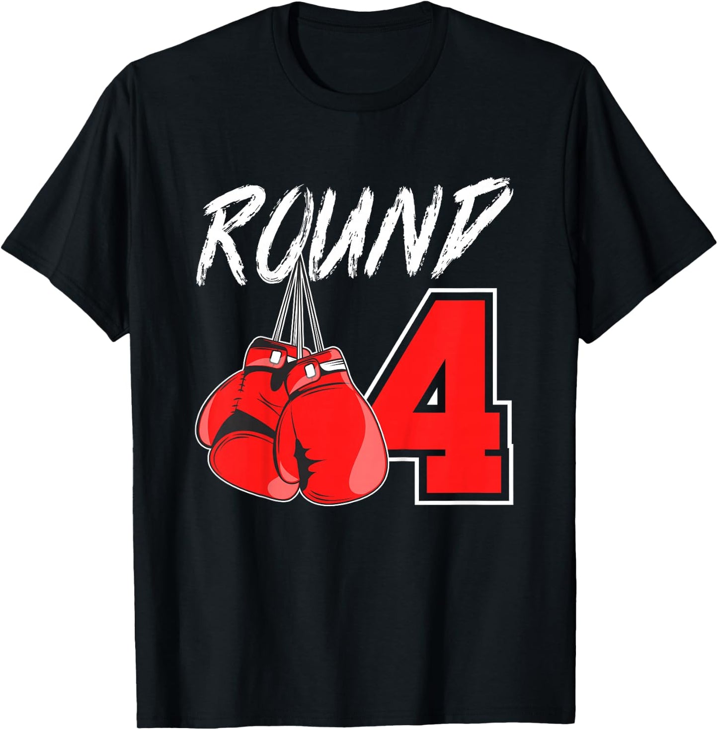 Kids 4th Birthday Boxing Boy 4 Year Old Boxer Bday Party T-Shirt - T-Shirt | Black