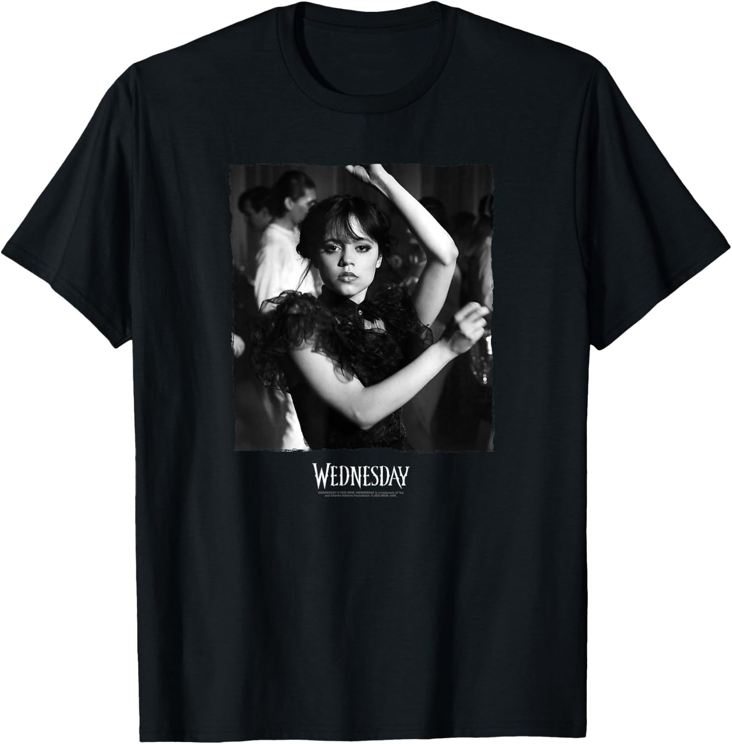 Wednesday Dark Dancing Queen Wednesday Photoreal & Logo V2 , black T-Shirt - T-Shirt | Black