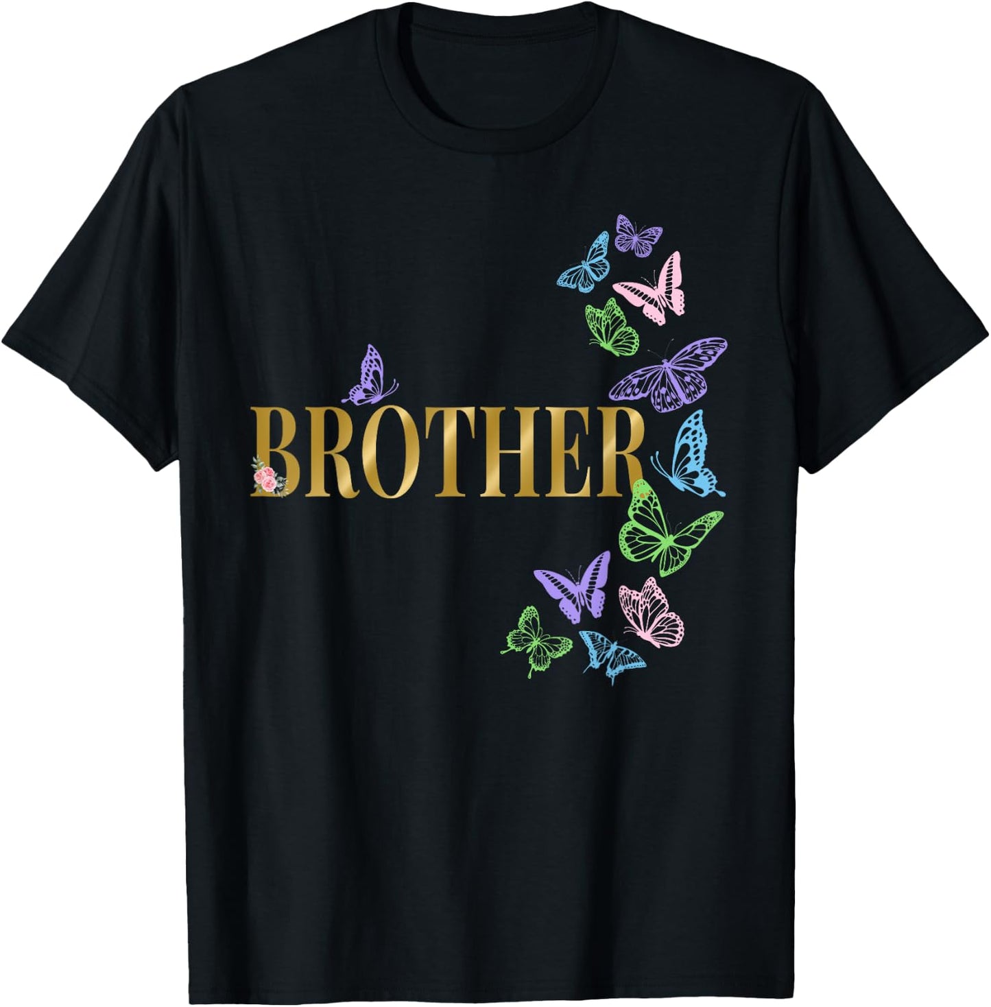 Brother of The Birthday Girl Butterfly Party Matching Family T-Shirt - T-Shirt | Black