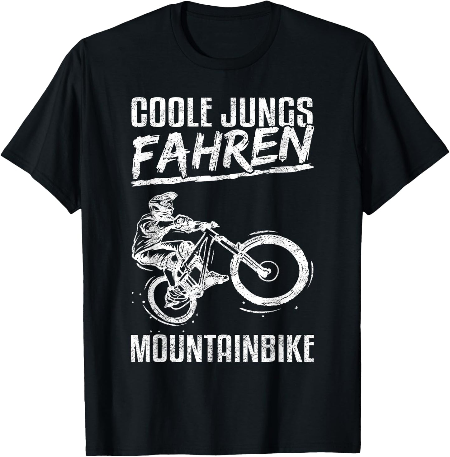 Cool Boys Riding Mountain Bike MTB Bicycle Kids Boys , black T-Shirt - T-Shirt | Black