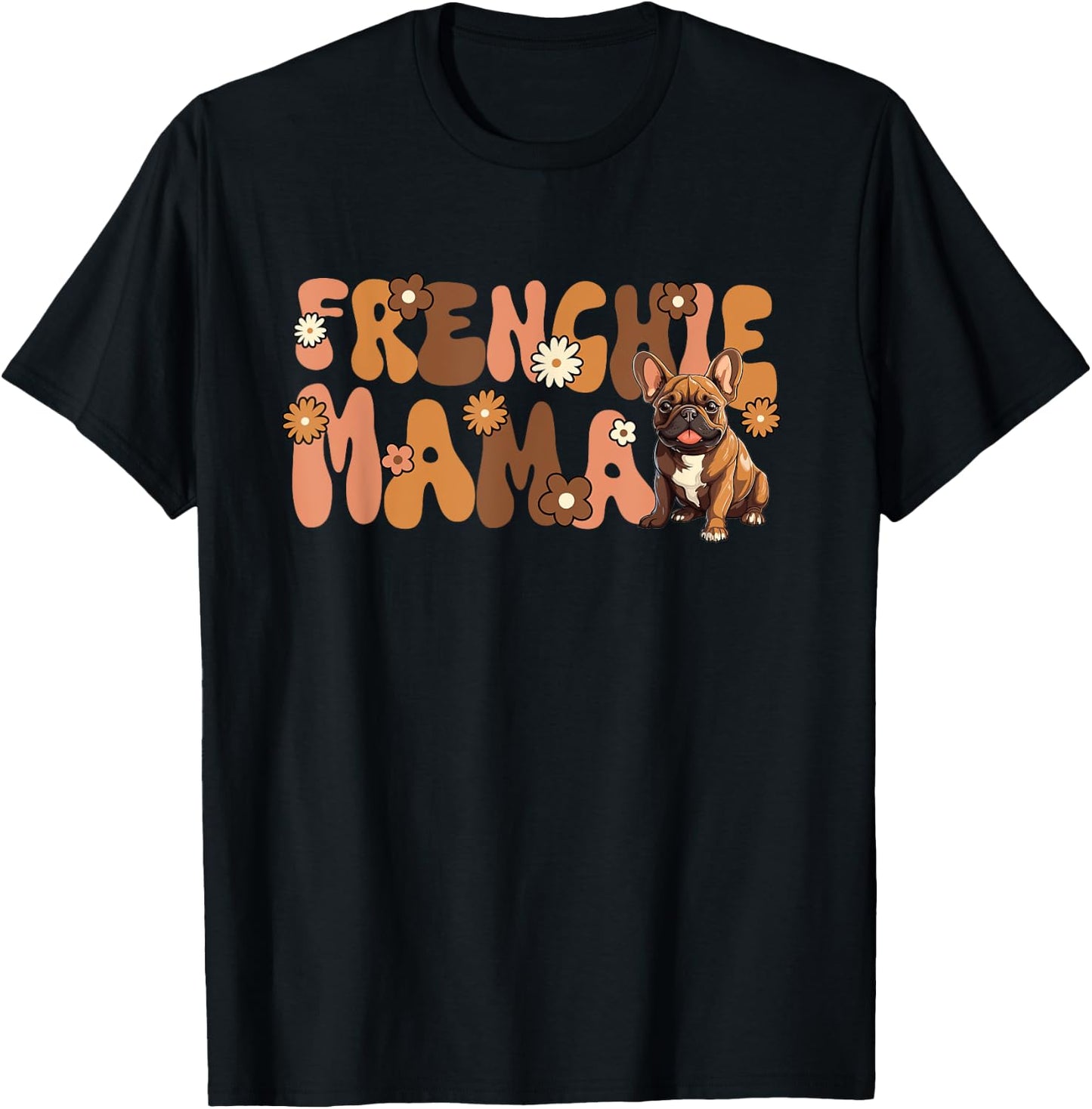 French Bulldog Groovy World's Best Frenchie Mama Women Kids T-Shirt - T-Shirt | Black