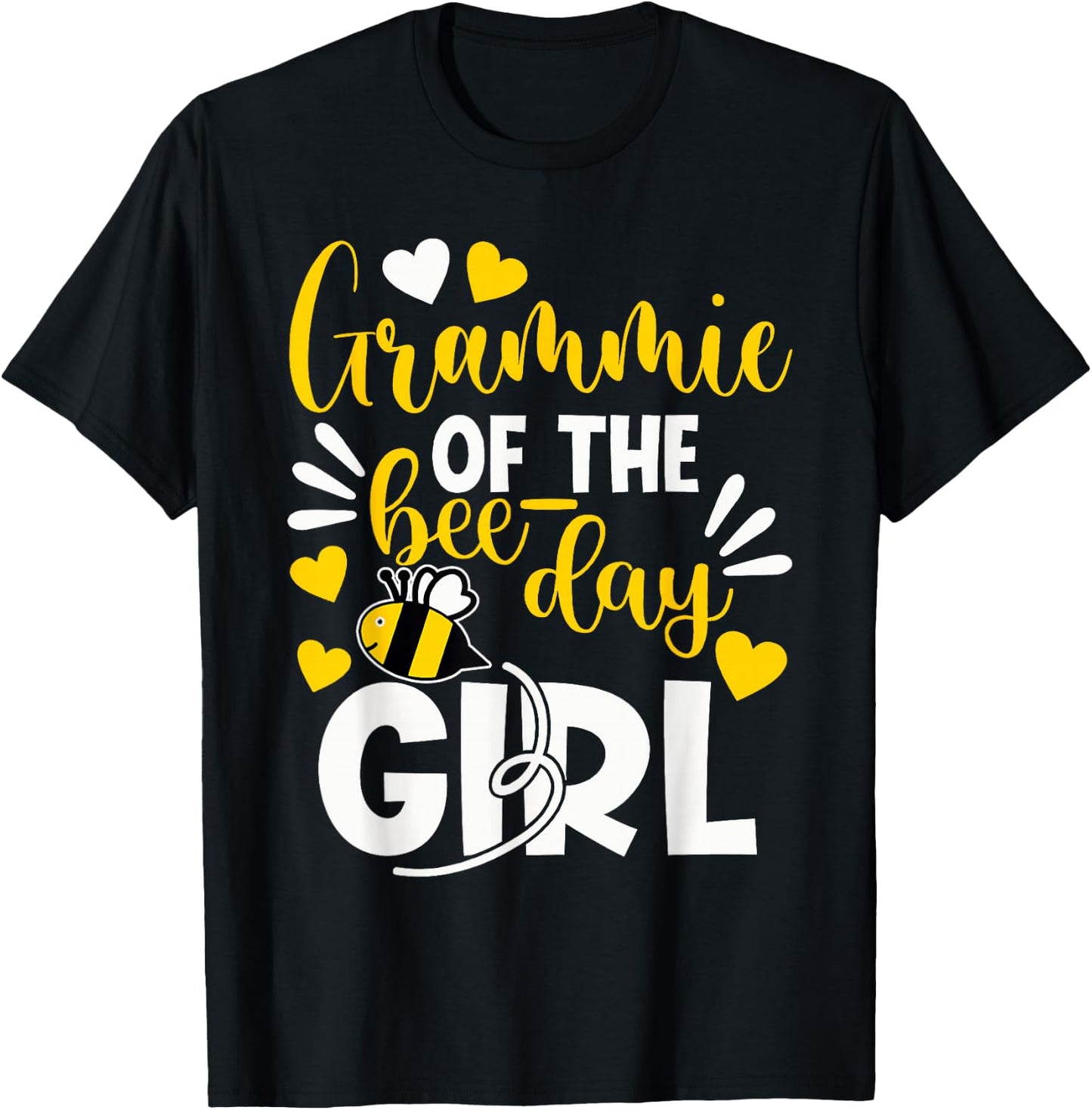 Grammie Of The Bee Day Girl Funny Bee Birthday Party T-Shirt - T-Shirt | Black