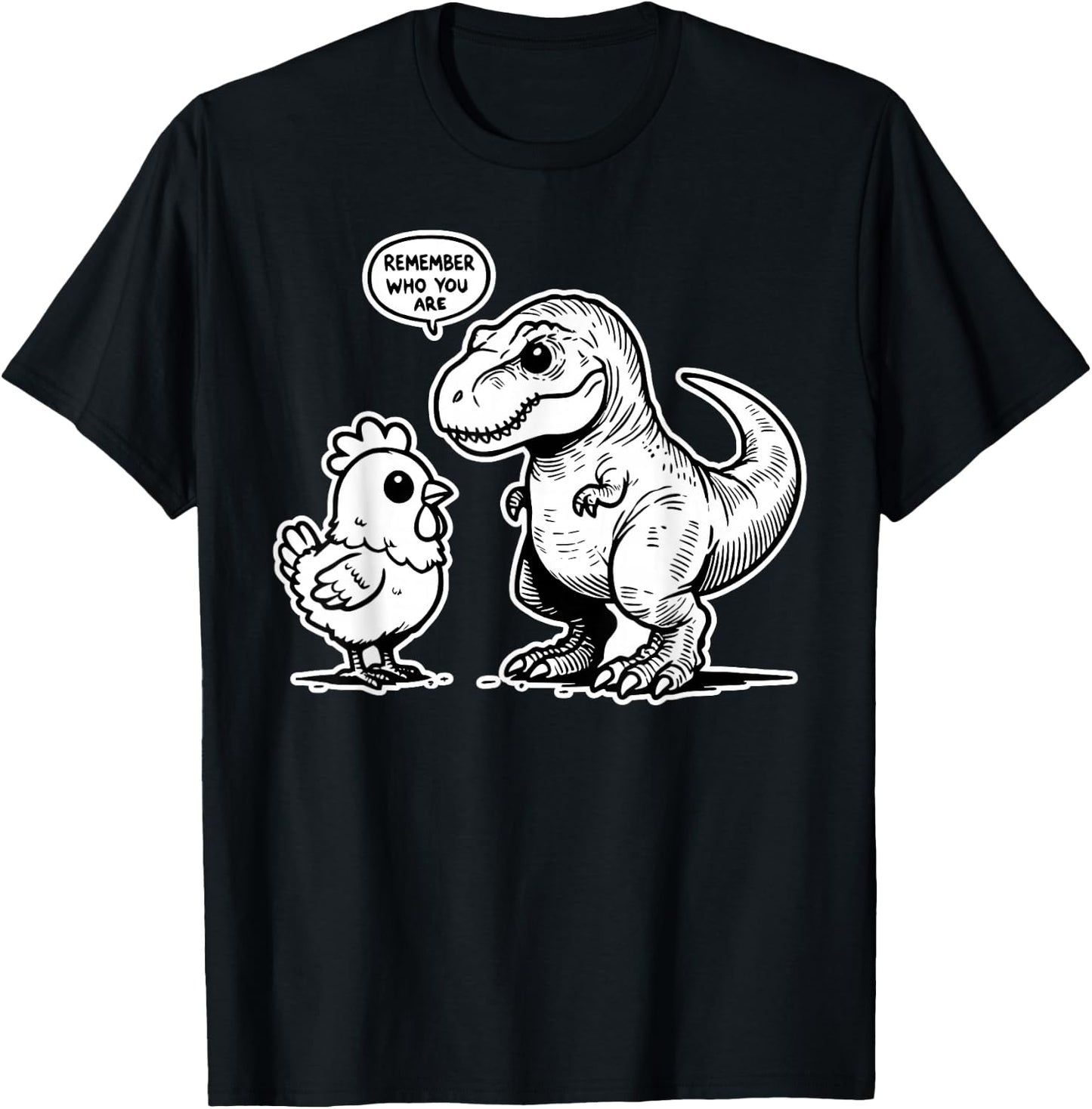 Funny Dinosaur Chicken Evolution Paleo Humor T-Shirt - T-Shirt | Black