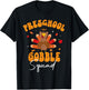 Preschool Gobble Squad Funny Thanksgiving Turkey Pre-k T-Shirt - T-Shirt | Black