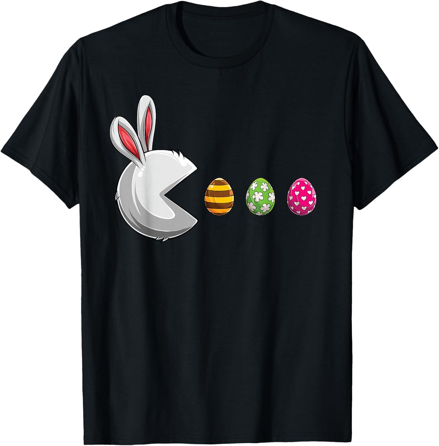 Happy Easter Day Bunny Egg Funny Boys Girls Kids Easter T-Shirt - T-Shirt | Black