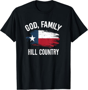 Praise God and Family in Hill Country Central Texas T-Shirt - T-Shirt | Black