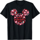 Disney Mickey Mouse Head Icon Hearts Happy Valentine's Day! T-Shirt - T-Shirt | Black
