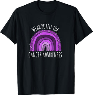 Wear Purple For Cancer Awareness Shirt | Cancer T-Shirt - T-Shirt | Black