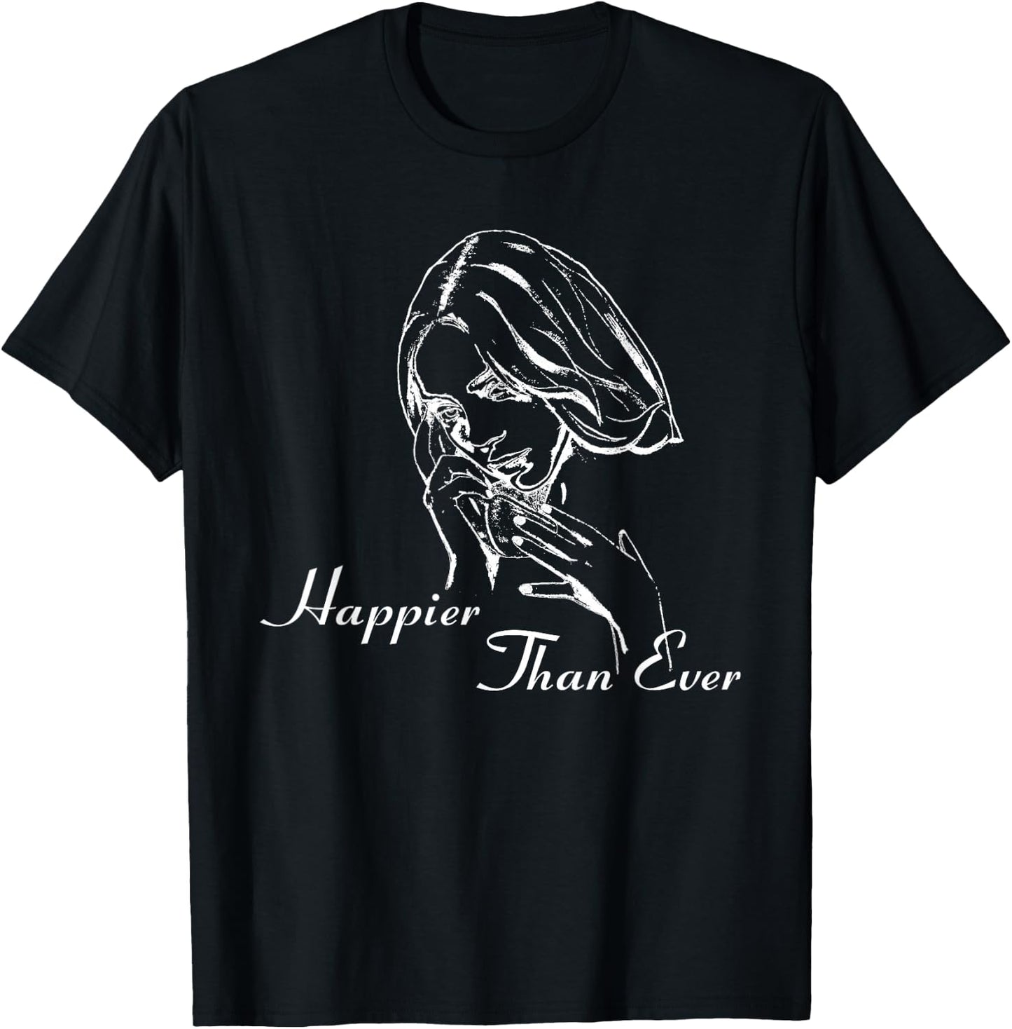 Official Billie Eilish Happier Than Ever Black , black T-Shirt - T-Shirt | Black