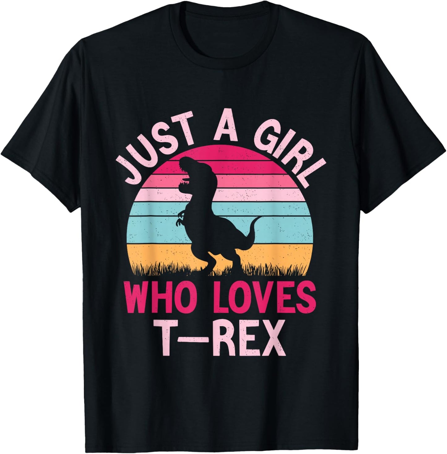 Women Dinosaur Shirt For Girls Just A Girl Who Loves T-Rex T-Shirt - T-Shirt | Black