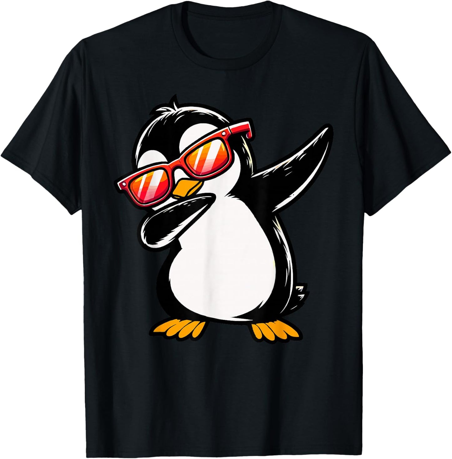 Dabbing Penguin day Cute Animal Birthday Party T-Shirt - T-Shirt | Black