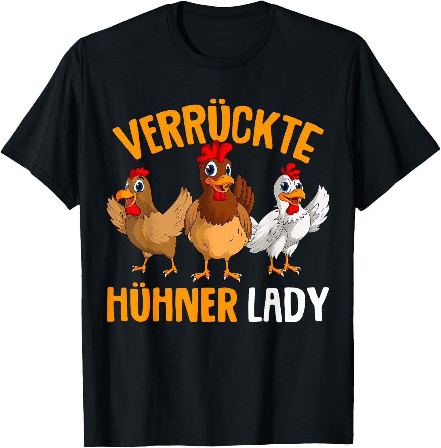 Verrückte Hühner Lady Landwirtin Huhn T-Shirt - T-Shirt | Black