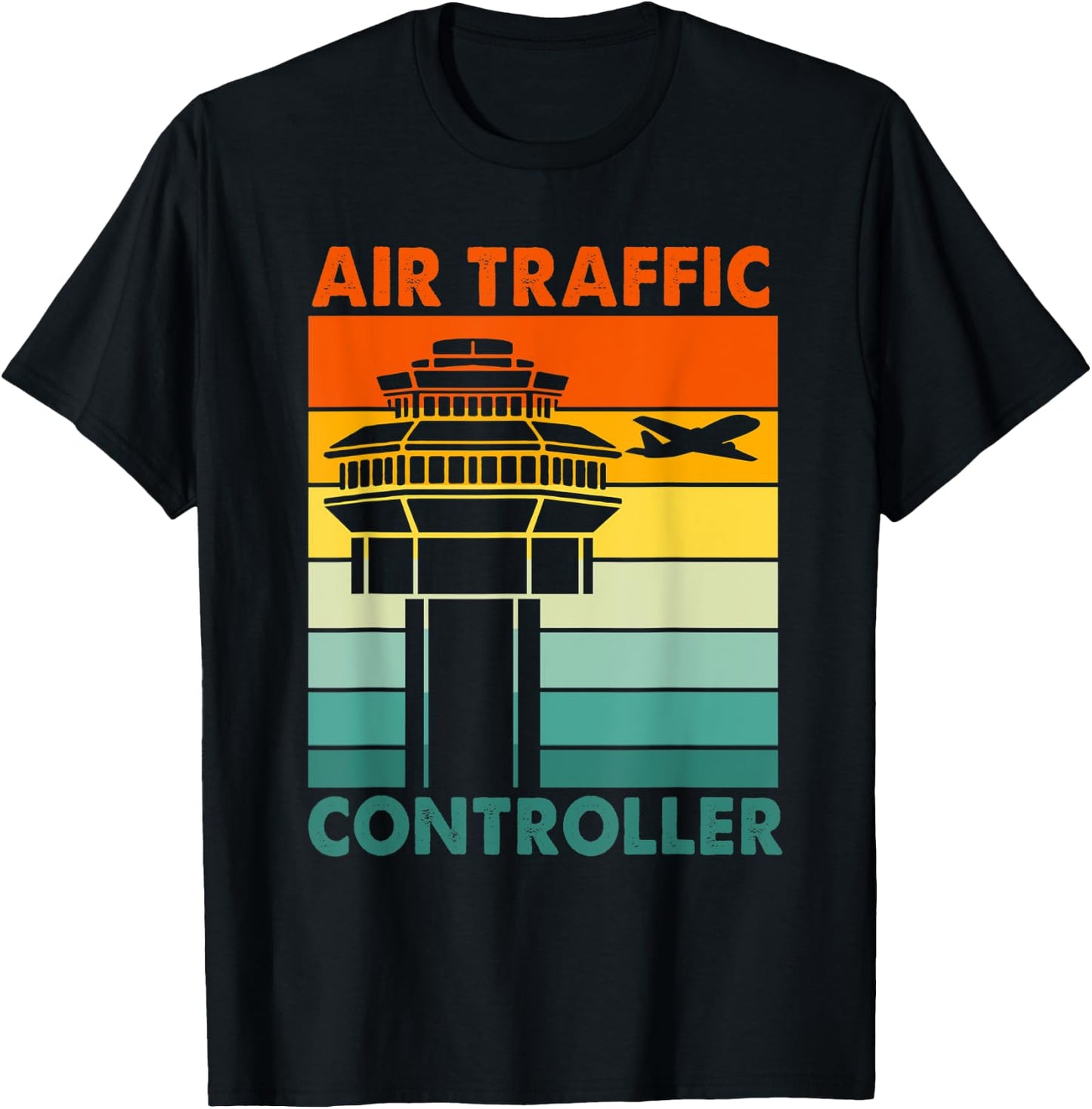 Retro Air Traffic Controller T-Shirt - T-Shirt | Black