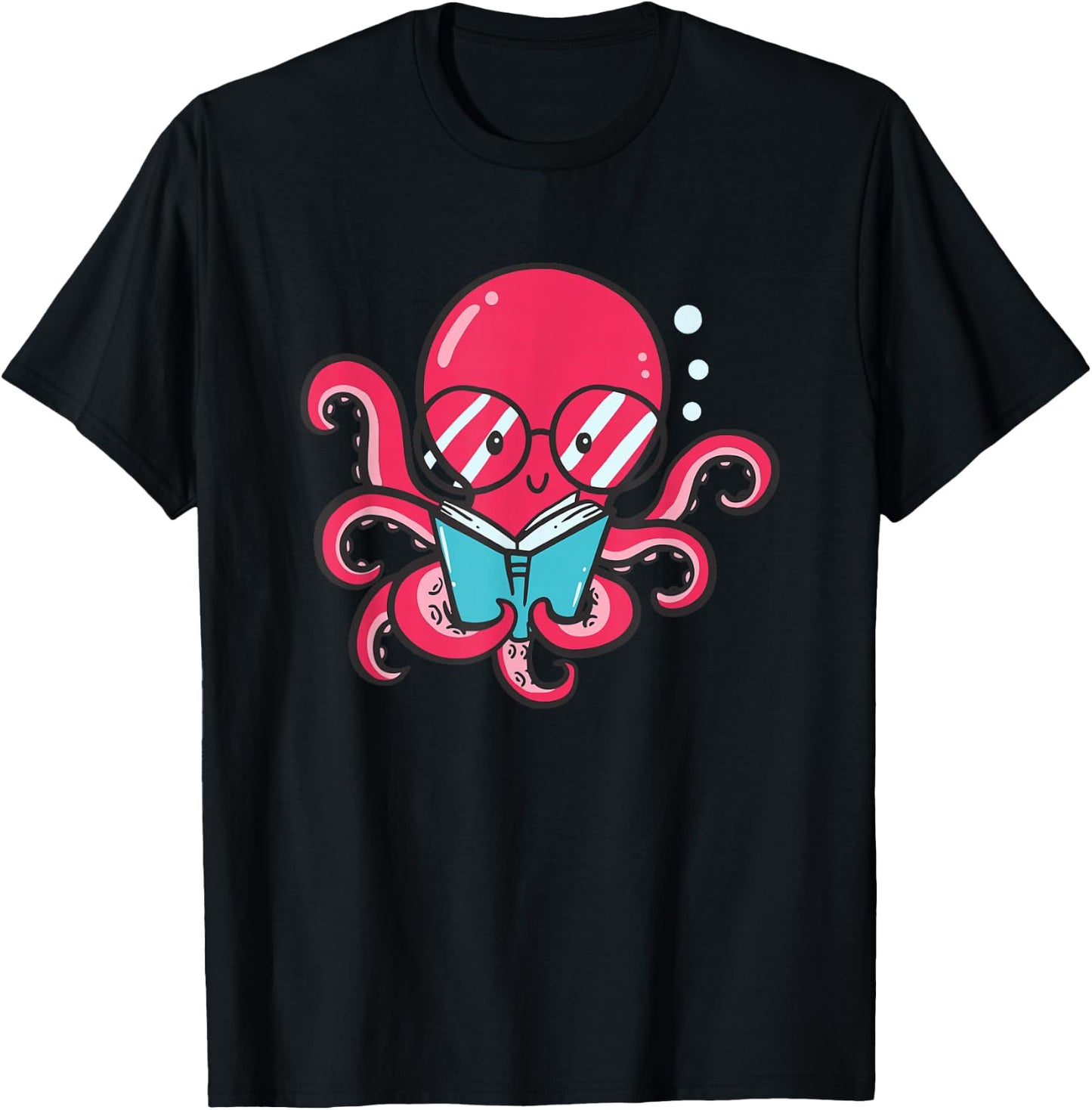 Librarian Book Sea Ocean Giant Squid Funny Reading Octopus T-Shirt - T-Shirt | Black