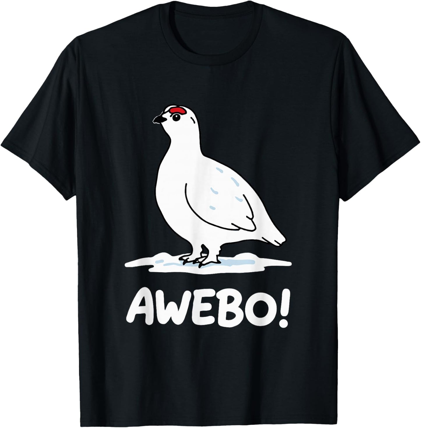 Awebo Meme Willow Ptarmigan Awebo Bird Funny Arctic Chicken T-Shirt - T-Shirt | Black