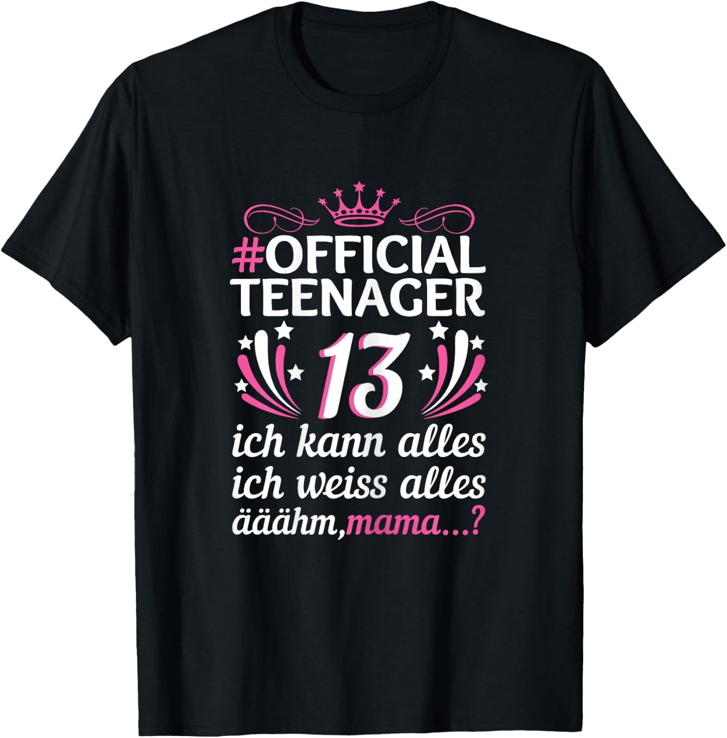 13th Birthday Girl Official 13 Years Official Teenager T-Shirt - T-Shirt | Black
