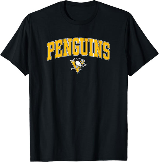 Pittsburgh Penguins Arch Over Dark Heather Licensed T-Shirt - T-Shirt | Black
