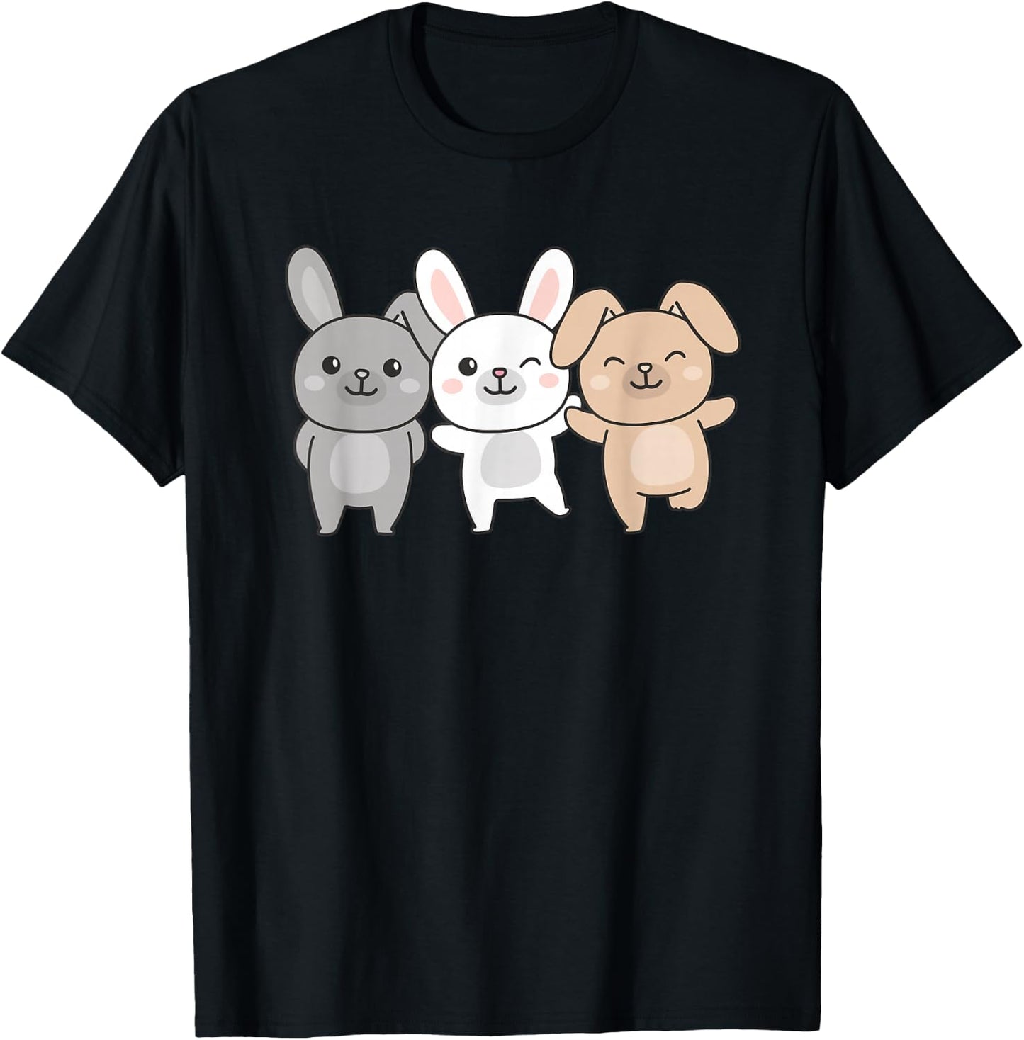 Rabbit Cute Animals for Children Manga Rabbits T-Shirt - T-Shirt | Black
