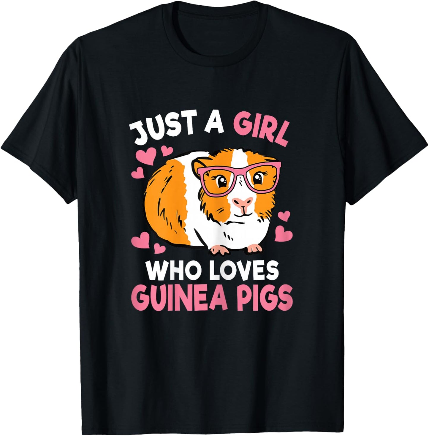 Just A Girl Who Loves Guinea Pigs Cute Women Girls Kids T-Shirt - T-Shirt | Black