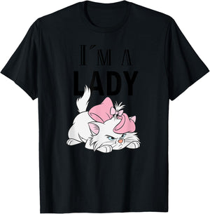Aristocats, I'm a Lady Cat , grey, S T-Shirt - T-Shirt | Black