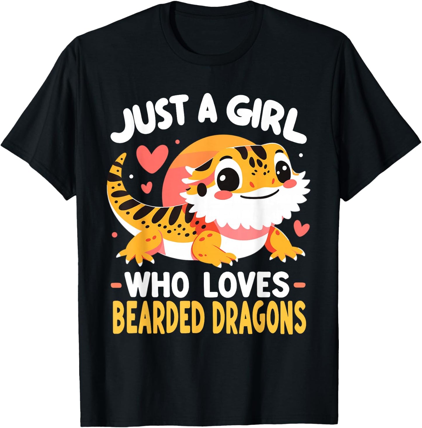 Cute Bearded Dragon Girl T-Shirt - T-Shirt | Black