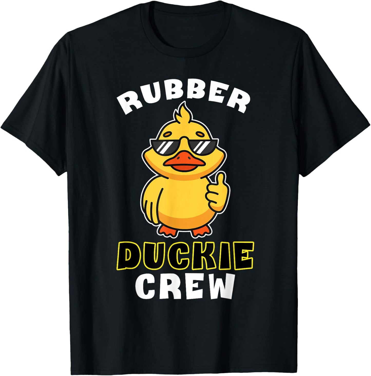 Rubber Duckie Crew Funny Yellow Duck Duckling Toy Cute T-Shirt - T-Shirt | Black