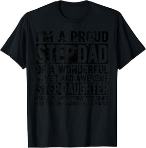 Step Dad Fathers Day Dad For Step Daughter Stepdad gifts T-Shirt - T-Shirt | Black
