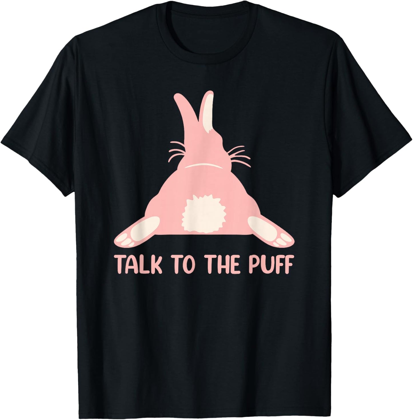 Talk To The Puff Rabbit T-Shirt - T-Shirt | Black