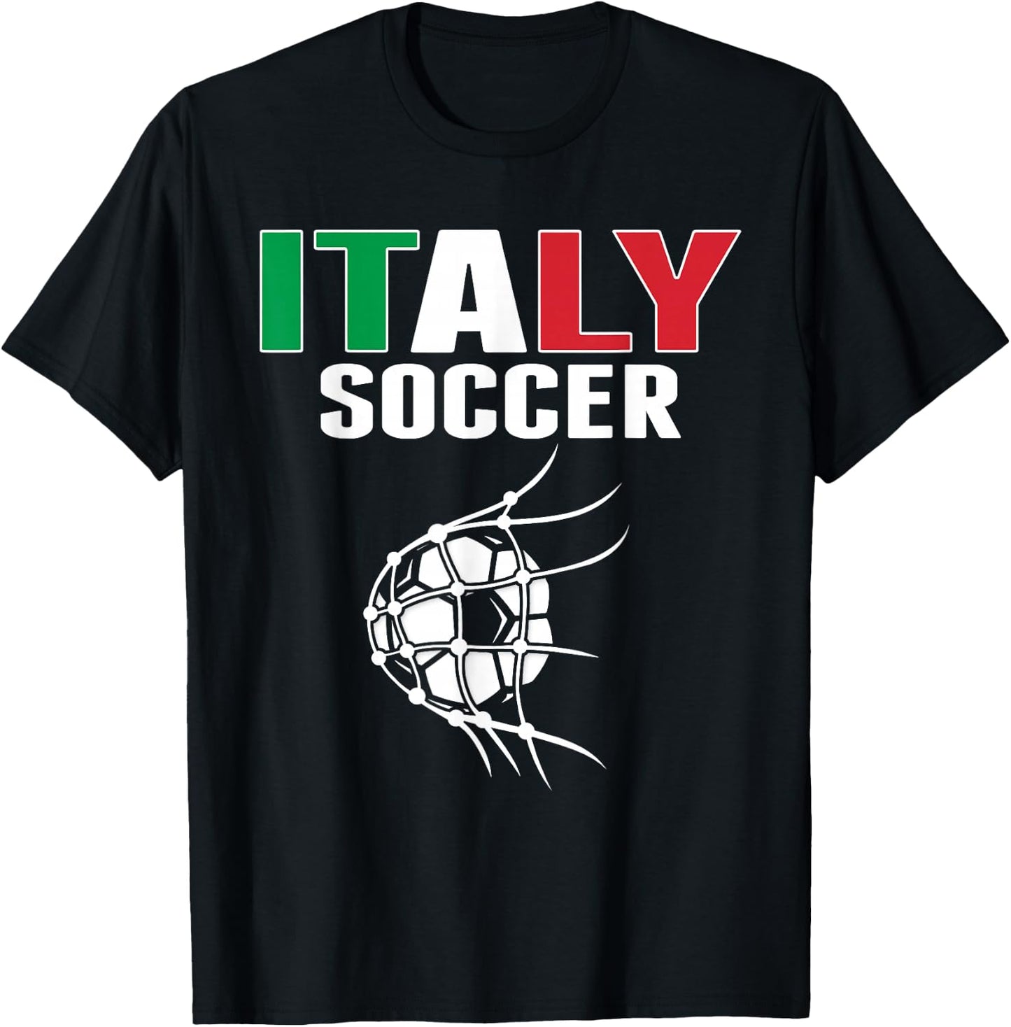 Italy Soccer Ball In Net Goal - Italian Football Supporters T-Shirt - T-Shirt | Black