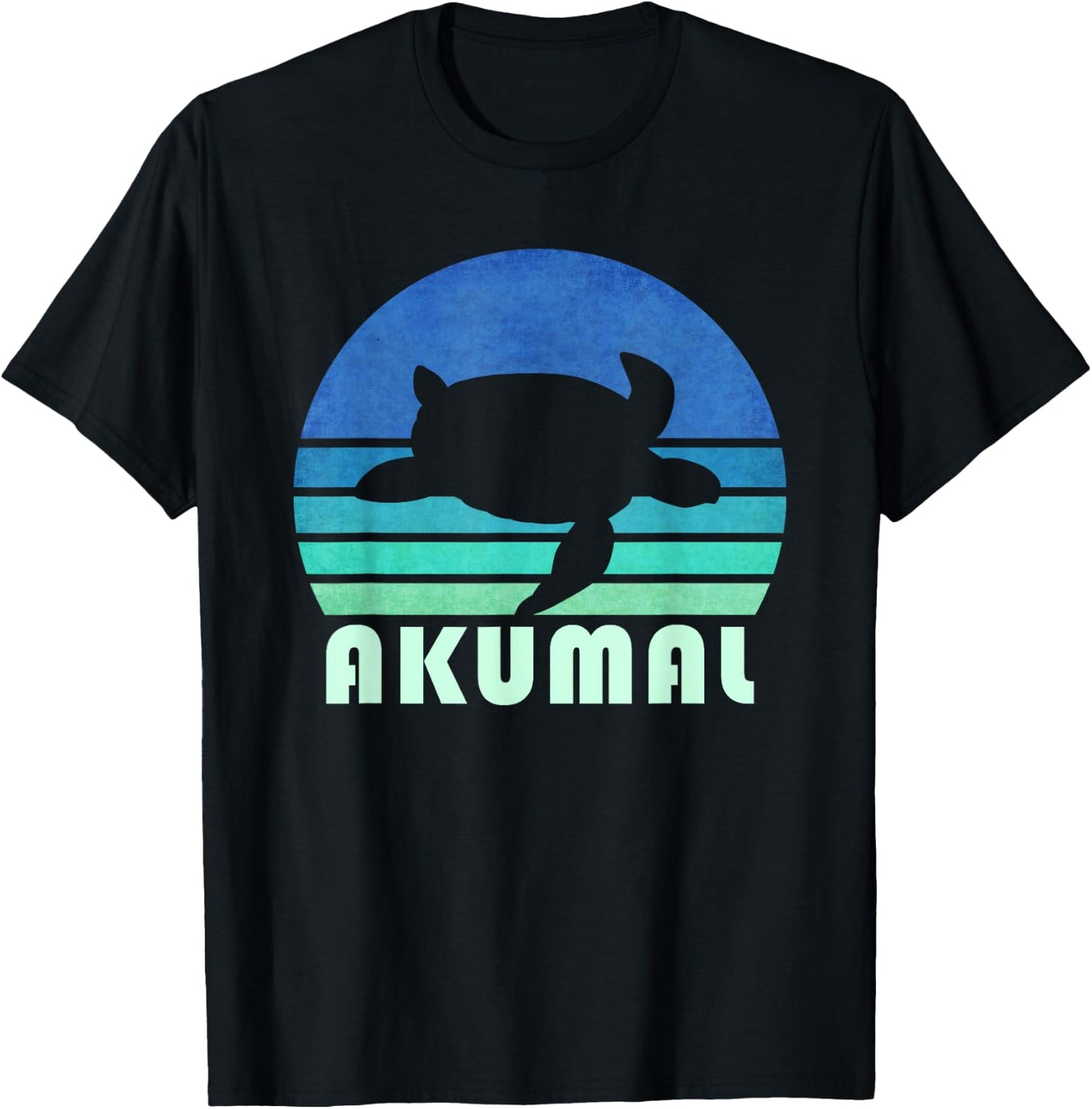 Akumal Sea Turtle Shirt, Mexico Beach Animal Gift Women Girls Kids T-Shirt - T-Shirt | Black