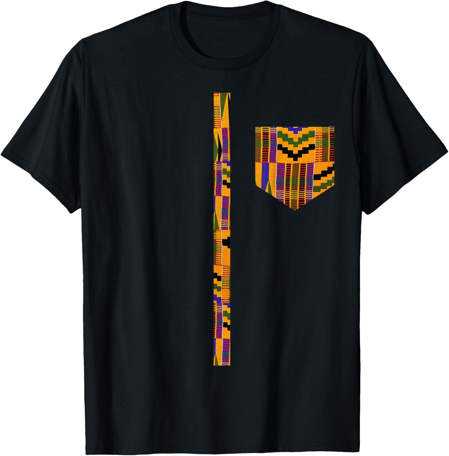 African Print Dashiki Traditional African Kente T-Shirt - T-Shirt | Black