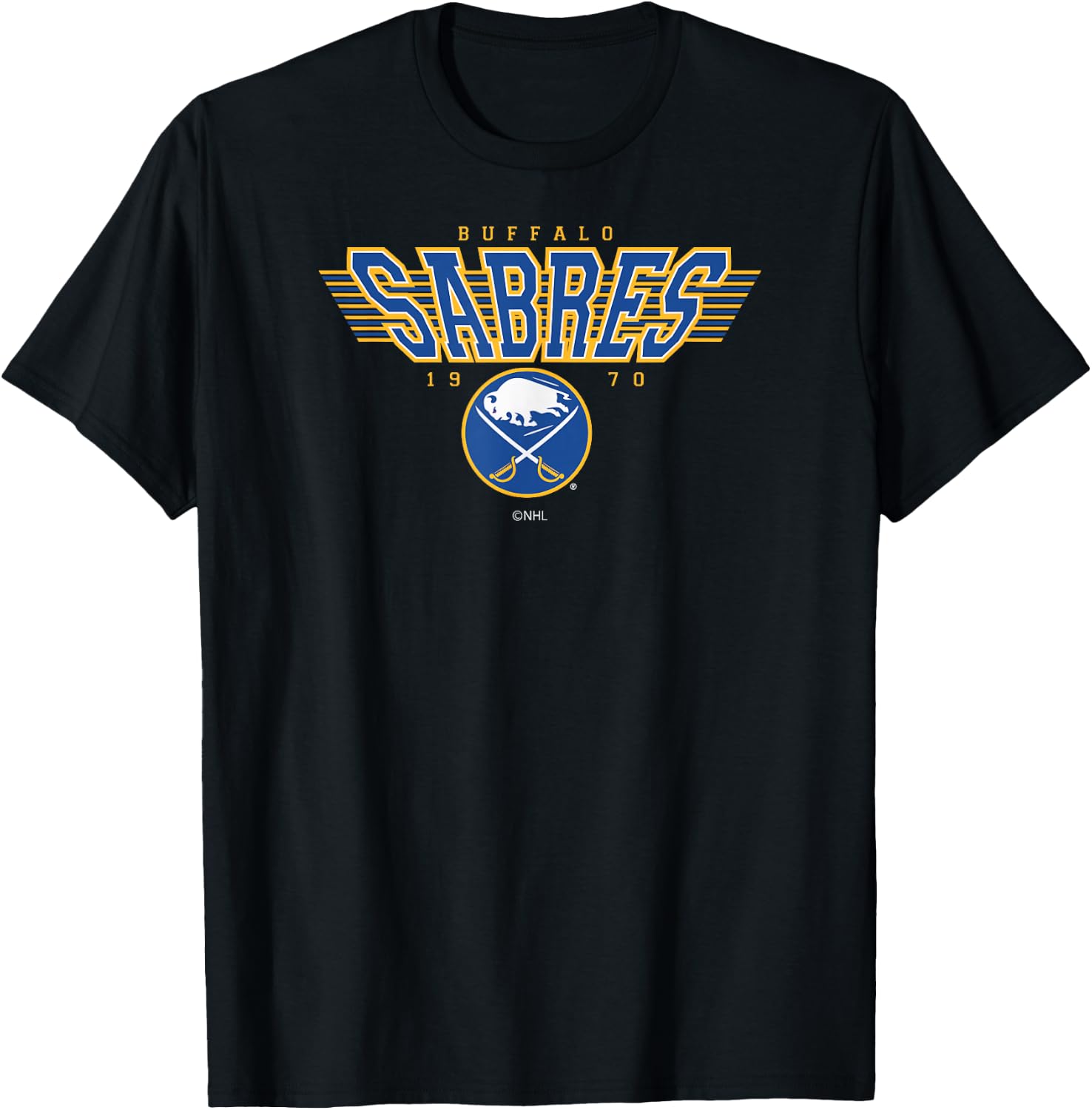 Buffalo Sabres Laser Black Officially Licensed T-Shirt - T-Shirt | Black