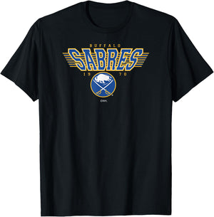 Buffalo Sabres Laser Black Officially Licensed T-Shirt - T-Shirt | Black