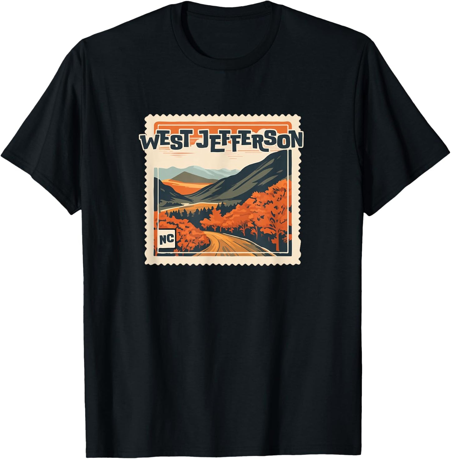 West Jefferson NC Mountain West Jefferson NC Travel Hiking T-Shirt - T-Shirt | Black
