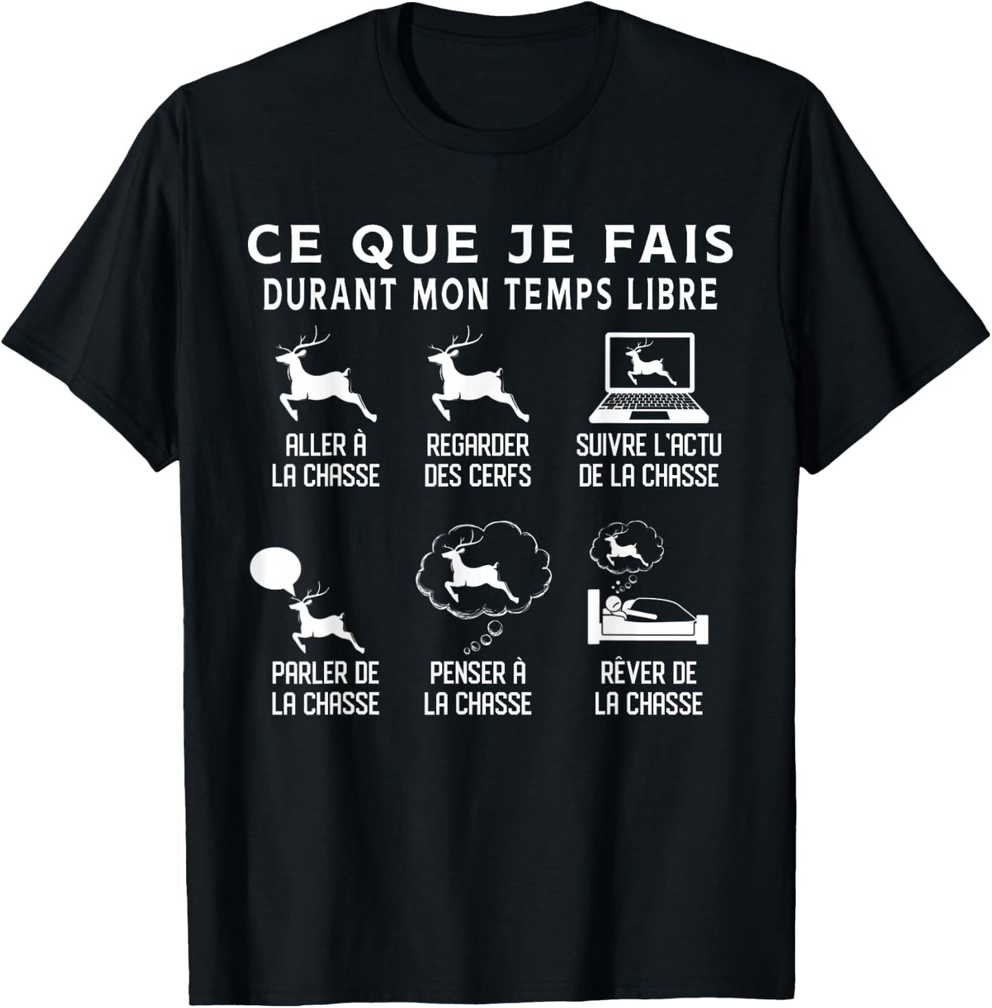 What I Do In My Free Time Passion Hunting Deer T-Shirt - T-Shirt | Black