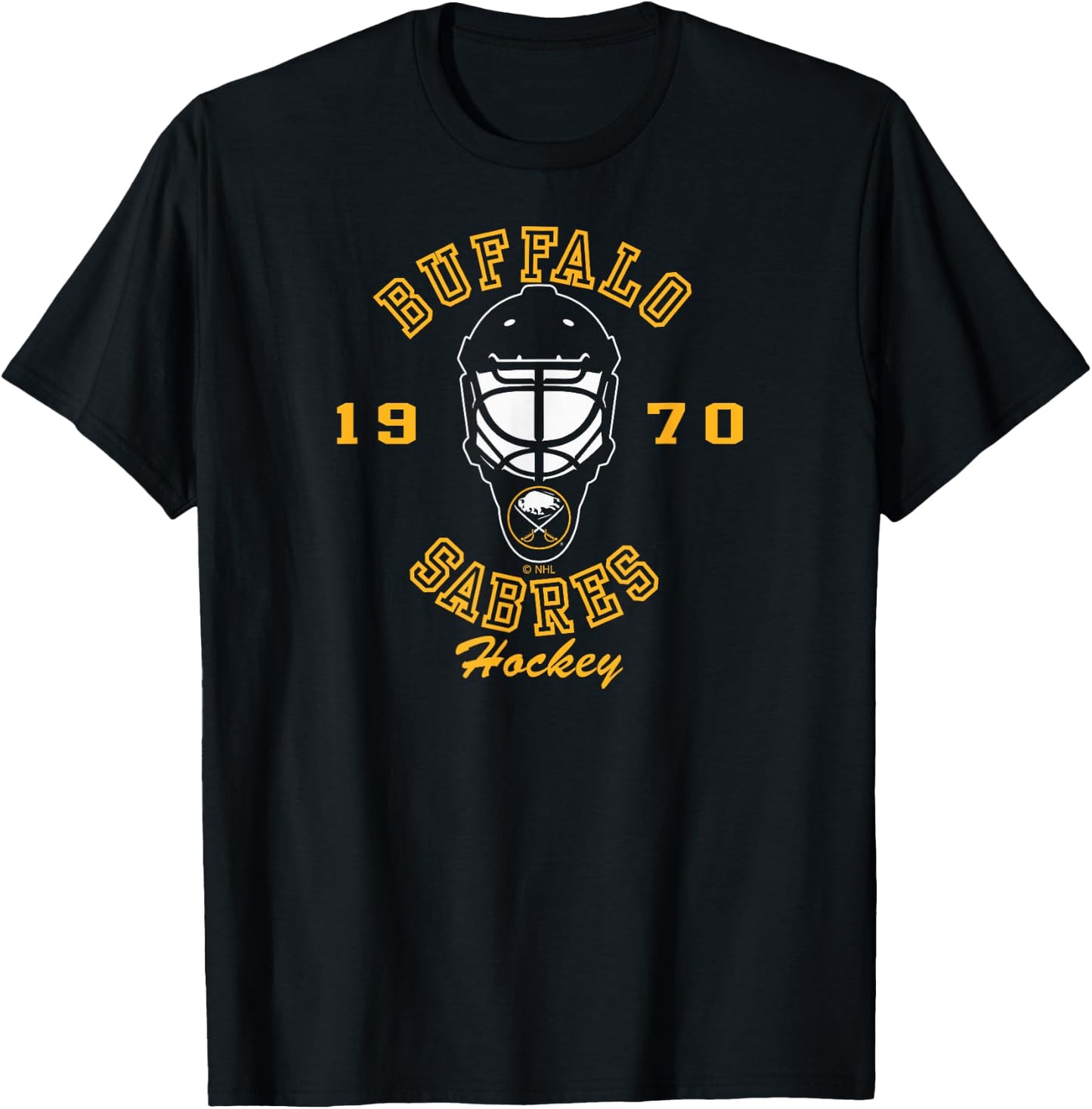 Buffalo Sabres Hockey Mask Blue Officially Licensed T-Shirt - T-Shirt | Black