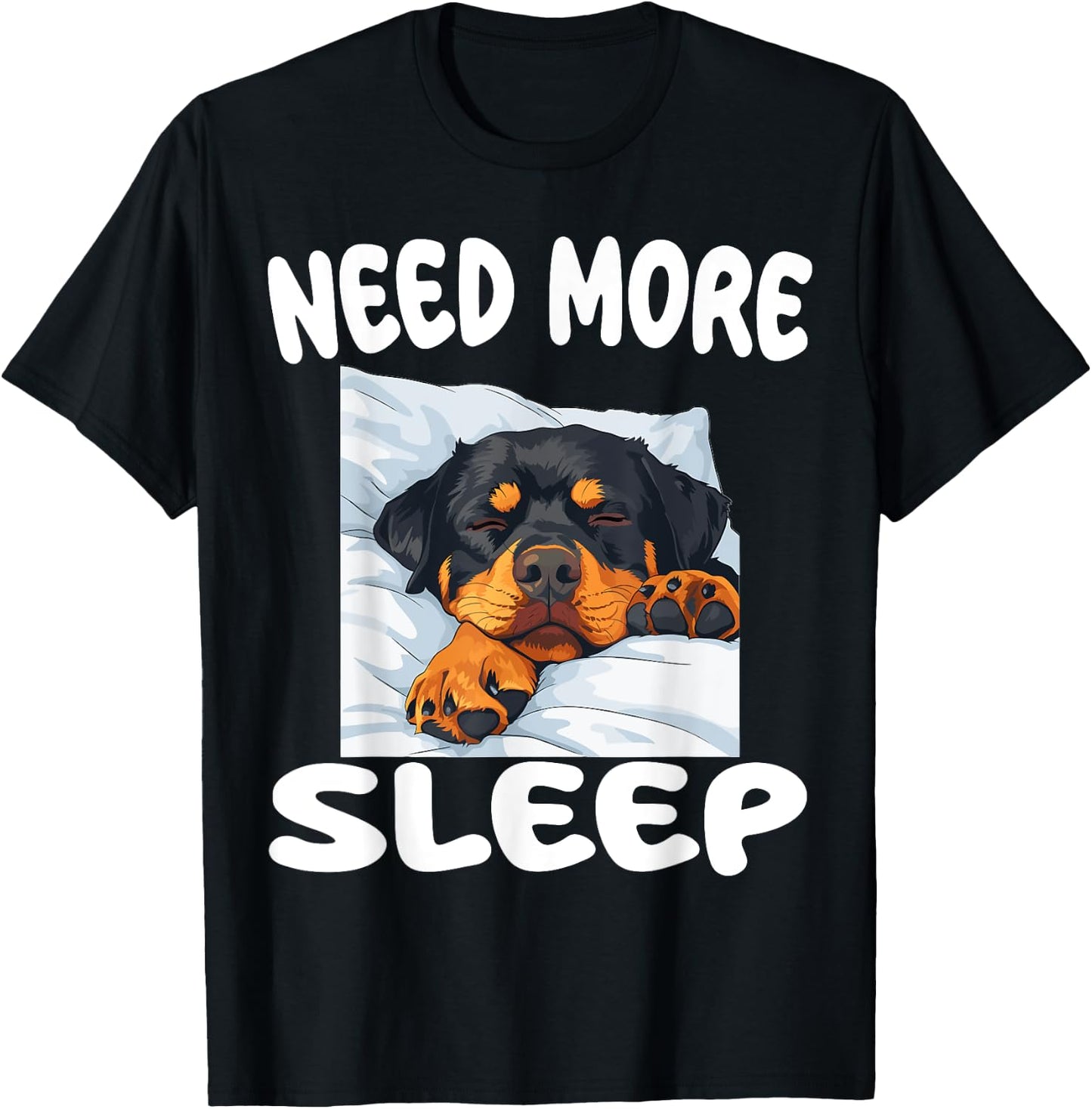 Cute Rottweiler Need more Sleep Pajamas Nightgown T-Shirt - T-Shirt | Black