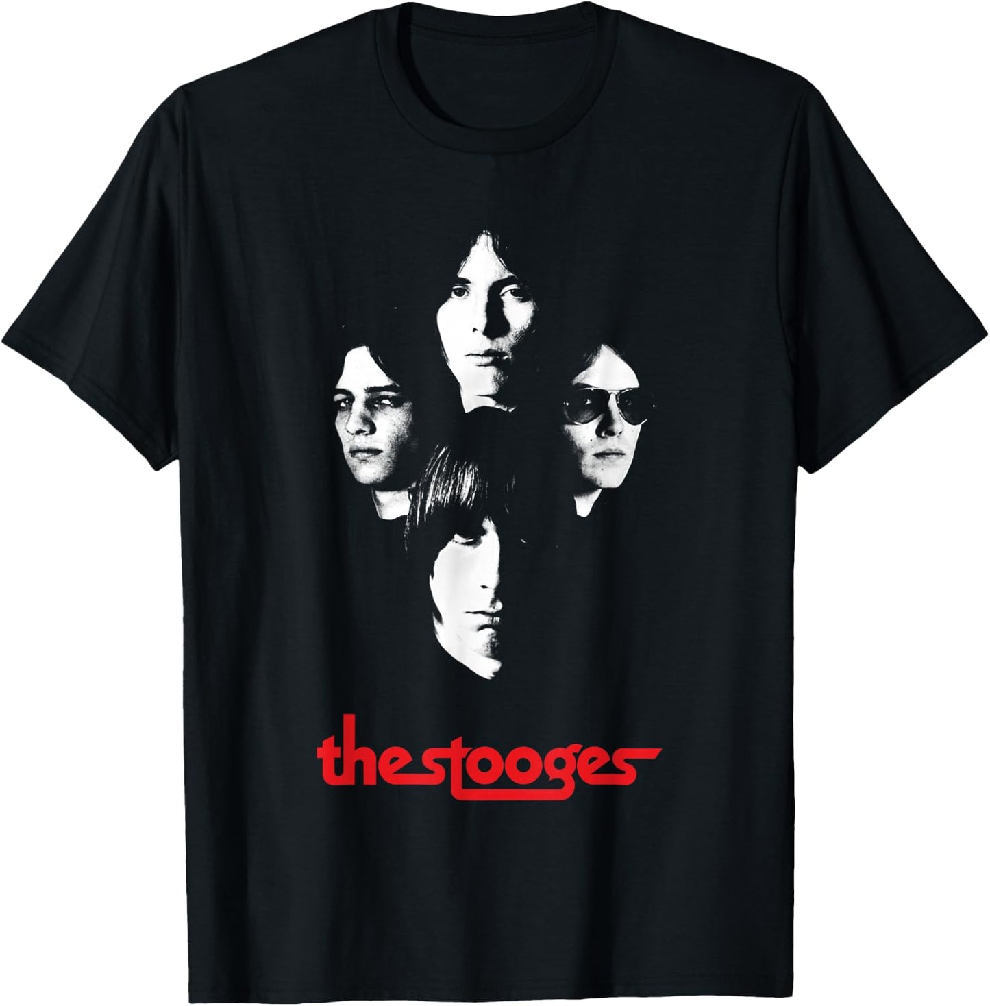 Iggy and The Stooges 4 Faces Officially Licensed T-Shirt - T-Shirt | Black