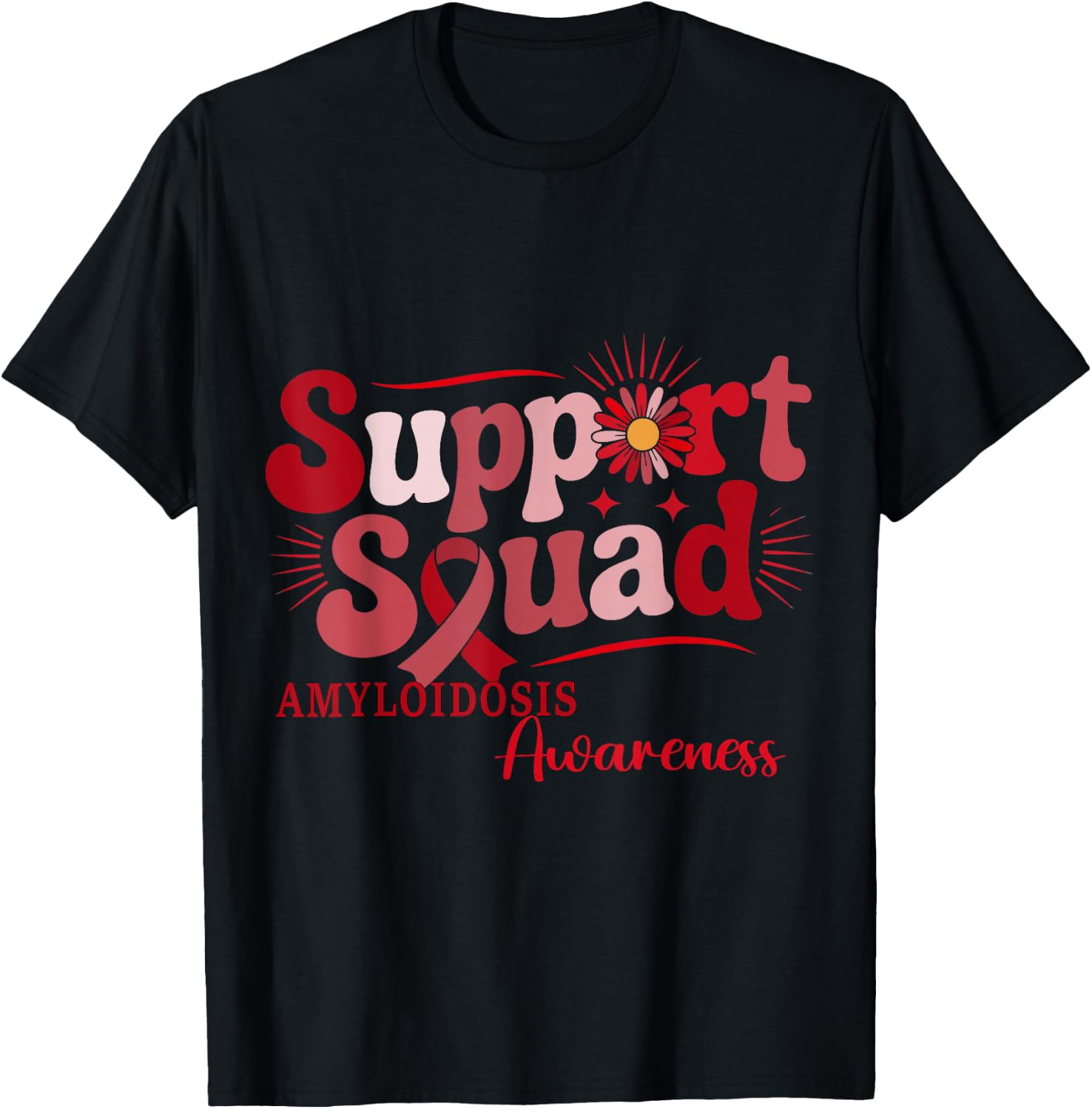 Amyloidosis Awareness Support Squad T-Shirt - T-Shirt | Black