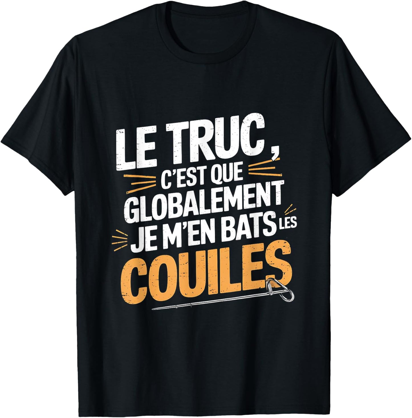 Je M'en Fats Les Balls, Funny Gift Funny , Black, S T-Shirt - T-Shirt | Black
