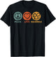 Peace Love Squirrel Funny Squirrel T-Shirt - T-Shirt | Black