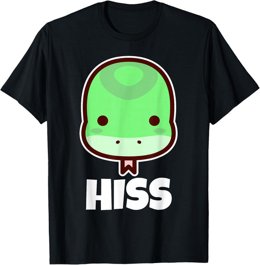 HISS Cute Herpetologist Reptile Herpetology Kawaii Snake T-Shirt - T-Shirt | Black