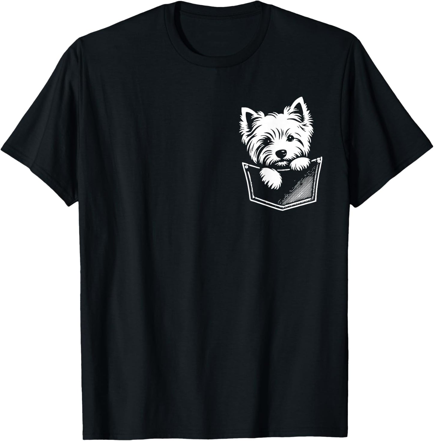 West Highland White Terrier Hund späht Westie Design T-Shirt - T-Shirt | Black