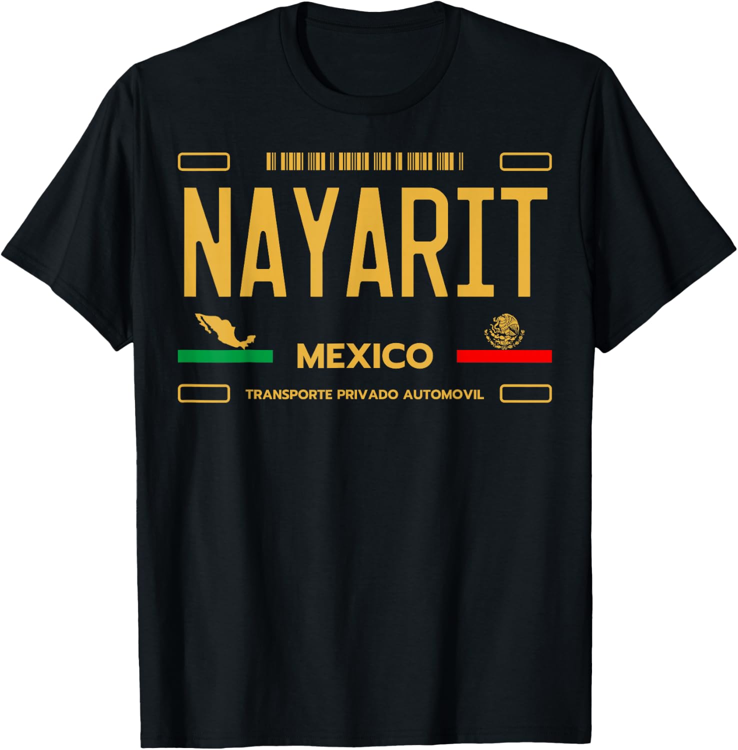 Nayarit License Plate Aesthetic, Nayarit T-Shirt - T-Shirt | Black