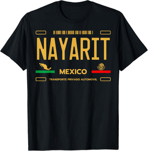 Nayarit License Plate Aesthetic, Nayarit T-Shirt - T-Shirt | Black