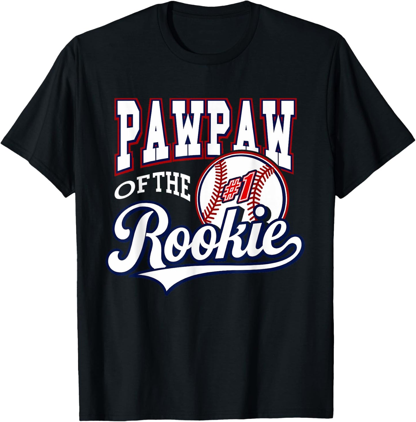Retro Grandpa Pawpaw Of The Number 1 Rookie Baseball T-Shirt - T-Shirt | Black