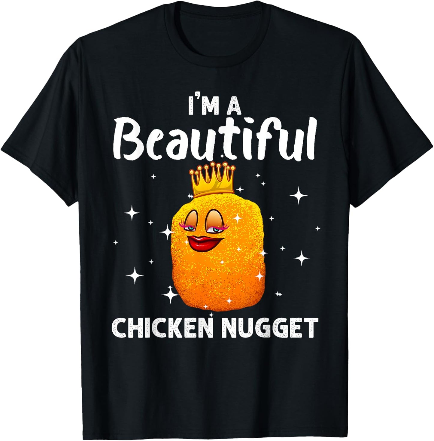 Funny Chicken Nugget Design Kids Men Women Fashion Nugget T-Shirt - T-Shirt | Black