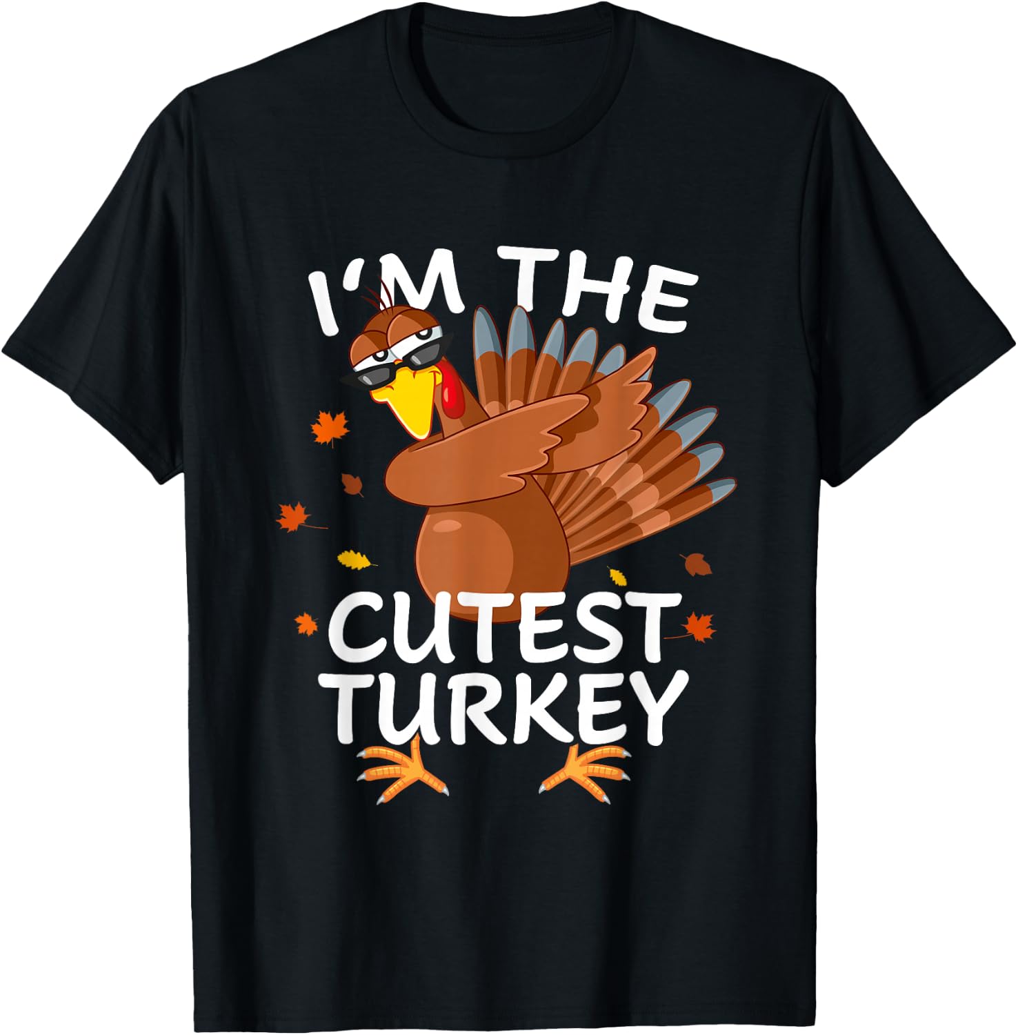 cutest Turkey Matching Outfit Thanksgiving Pajamas Family T-Shirt - T-Shirt | Black