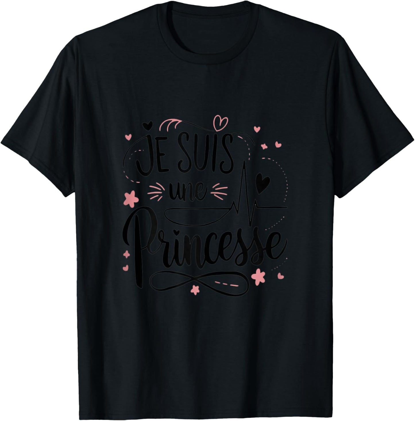 Je Suis Une Princesse Funny Gift T-Shirt - T-Shirt | Black