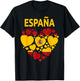 Spanische Flagge Herz Idee für Damen & Kinder Spanien Flagge Outfit T-Shirt - T-Shirt | Black
